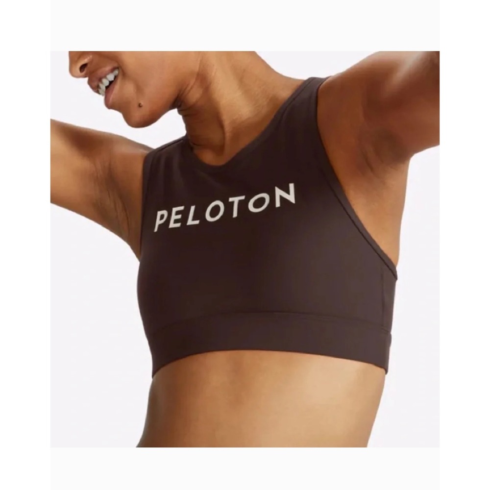 Peloton Cadent High Neck Bra Womens Small Chocolate Brown Racerback Athleisure